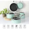 Martha Stewart Lockton Ensemble de casseroles et poêles antiadhésives de qualité supérieure en aluminium épais, 10 pièces, bleu US