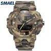 New Camouflage Military Watch SMAEL Brand Sport Watches LED Quartz Clock Men Sport Wristwatch 8001 Mens Army Watch Waterproof X052232j