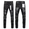 Neue männer Jeans Black Ripped Patch Elastische Bleistift Denim Hosen Street Hip Hop Schlank Passende Hosen Männlich