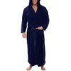 mens Bathrobe Winter Warm Flannel Robe Lg Sleeve Plush Shawl Bath Robe home Lounge Male Sleepwear Nightgown Gown Home Clothes c8Kk#