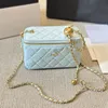 Mode dames make-up tas schoudertas leer diamant goud hardware metalen gesp gevlochten top luxe handtas gematelasseerde ketting crossbody tassen doos portemonnee