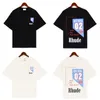 Rhude Tshirt Designer Tshirt Man Luxury T-shirt Graphic Shirt Mens Tops Letter Polos Shirt Womens Tshirts Vêtements à manches courtes Tee-Shirt Femme Menti