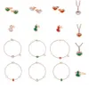 Woman Clover 18 Karat Roségold-Kürbis-Halskette, Armband, Ohrring-Ring, besetzt mit Volldiamant Kylin, roter Jade, vierteiliges Set, unverzichtbar als Geschenk