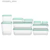 Food Jars Canisters 10 pieces kitchen extractor storage box food container square Crisper portable transparent sealed box snack and dried fruit jarL24326