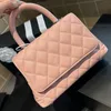 Classic Coco Designer Crossbody Bag Tote French Luxury Diamond Pattern Double Letter Quilted Shoulder Fashion Genuine Leather Gold Chain Pink Handbag Red Small