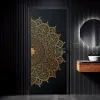 Klistermärken bohemiska mandala dörr klistermärken svart och gyllene målning tapet yoga vardagsrum sovrum hem interiör konst dekal dörr dekor