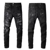 Mode heren gescheurd noodlijdende print borduurgaal jeans mode denim broek #871 870 881 808 817i,