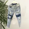 Eenvoudige gescheurde jeans Onderhoudsvriendelijke herenjeans Nauwsluitende Dr Up heren gescheurde denimbroek b3qh#