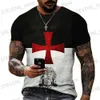 Men's T-Shirts Christian Mens Clothing T Shirts Oversized Vintage T Shirt Gothic Jesus Christ Cross 3D Print O-neck Tops Hip Hop Short Slve T240325