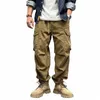 American Streetwear Paint Spot Skate Cargo Pants Men kläder Japanese Harajuku Straight Casual Byxor Korean Tactical Pants 42WM#