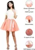 Women 5 Layers Tulle Short Skirt Free Size Tutu Mini Dress with Sashes Party Costume Crinoline Petticoat for Carnival Rockabilly