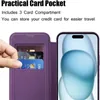 CASAIST INS FASHION LEATHER LEATHER MAGNECT MAGNECT RING Wallet Case Flip Folio Card Slots Cover Cover electrodlated for iPhone 15 14 13 12 11 Pro Max Plus Samsung S24