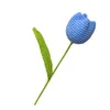 Fleurs décoratives Crochet Tulipe Fleur Floral Terminé Artisanat Fourniture Cadeau Artificiel Pour Les Femmes Table Centres Amis Petite Amie Enfants