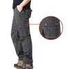 Överaller militära lastbyxor män Cott Casual Multi Pocket Tactical Pants Pantal Hombre Streetwear Straight LG Byxor I8HD#