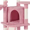 Scratchers Torre para gatos con árbol para gatos de 42 pulgadas con plataforma de percha para cesta de condominio, rosa, suministros para gatos, juguetes para gatos, para que los gatos puedan jugar felices