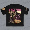 メンズTシャツウォーレングラフィックTシャツスカルプリント100％コットンTシャツ男性と女性のためのヒップホップストリットウェットセールトップT240325