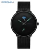 CRRJU Fashion Mens Business Casual Watches 24 Std. Unique Design Quartz Watch Mesh Waterproof Sport WristWatch295B