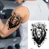 2024 100 Pz / lotto Commercio All'ingrosso Impermeabile Autoadesivo Del Tatuaggio Temporaneo Leone Tigre Volpe Farfalla Uomo Fiore Colorato Braccio Donne Tatoo 240311