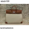 Borsa Hac grande di lusso da 50 cm Borsa da uomo Designer per uomo Borsa di qualità completamente fatta a mano Toppest in pelle + tela Linea di cera Cuciture all'ingrosso Bk Vera pelle JT6M