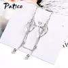 Boucles d'oreilles pendantes en argent Sterling 925 pour femmes, bijoux coréens, simples et exquises, longues perles, goutte d'eau, Piercing géométrique