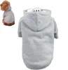 BEINWFYIY Pet Clothes for Dog Cat Puppy Hoodies Coat Fleece Sweatshirt Warm Sweater Dog Outfits Grey Medium