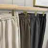 Nouveaux hommes Baggy pantalons décontractés drapé droit taille élastique printemps automne coréen Fi marque pantalon mâle kaki café noir 64y5 #