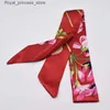 Scarves Womens Small Silk Scarves 2021 New Printing Handbag Ribbon Brand Fashion Head Scarves Womens Small Long Silk Scarves Wholesale Q240326