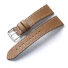 Titta på band handgjorda palmkorn läder Watchband 18 19 20 21 22mm Brown Grey Blue Ultra-Thin Men's Soft Cowhide Strap Vintage Style