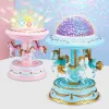 Boxes Bevigac Cute Rotating Horse Carousel Style Lights Shine Music Box Projector for Home Valentine Day Birthday New Year Child Gifts