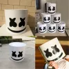 Maskeert nieuwe DJ Marshmello Mask Cosplay -kostuumhelm voor feest elektrische lettergreep Halloween