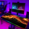 Pads Mousepad Anime World of Tanks RGB PC PC Gamer Myse Gaming Pad Luminous z drucianym dywanem Dibet Keyboard Laptop Mat Podświetlenie maty