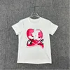 女性o-neck半袖ロゴプリントラブハートパターンコットンサマーディンガーTシャツティーsmlxlxxl3xl