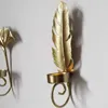 Candle Holders Scandinavian Style Metal Leaf Holder Wall Decoration Elegant Gold Hanging Pendant Home Party Favors