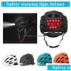 Cycling Helmets Intelligent Bicycle Helmet For Man Women Kids Bike Rechargeable Usb Led Light Mtb Electric Scooter Drop Delivery Dhrus Otg2X