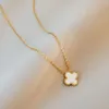 Fashion Gold Clover Necklace Colorless Jewelry Simple Temperament Collar Chain