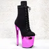 Dance Shoes 20CM/8inches Suede Upper Modern Sexy Nightclub Pole High Heel Platform Round Toe Women's Ankle Boots 337