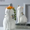 Filmes gato bonito vasos de flores decorativo vaso cerâmica vasos dourados para flores gatinho arranjo flor vasos plantas nordic decoração para casa