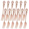 Ensembles de vaisselle DRMFIY 12PCS Vintage Fork Table Valise Set en acier inoxydable Couvrots Western Gold Speerware Dîner dessert