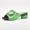 Öppen tådesigner Chunky Mules Bling Starry Low Heels For Party Women Lady Shoes Sandaler 240321