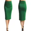 Skinny Pencil Skirt Women Female High Waist Mid-Calf Jersey Skirts Plus Size Fashion Ladies Office Stretch Bodycon Midi Skirt