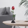 Decorative Flowers Metal Flower Figurine Realistic Rose Free-Standing Figure Room Ornaments Fake In Bright Colors For