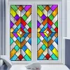 Folien Sichtschutz Buntglasfolie Kirchengitter Fensteraufkleber Sonnenschutz AntiUV Statisch haftend für die Fensterdekoration zu Hause