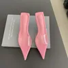 Terlik şeker renkleri şeffaf strappy kadın ayakkabılar ince yüksek topuk açık ayak parmağı bayanlar stilettos tatlı sığ chaussures femme