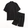 2022 nuovi uomini tradizionali pigiami giapponesi Set fibra di viscosa Robe Shorts Cott Kimo camicia da notte stile giapponese abito morbido indumenti da notte T16q #