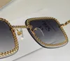 مصمم أزياء WHOLENEW سلسلة نظارات شمسية مربعة بدون إطار لربط العدسات UV400 حماية النظارات الشهيرة بيع sungla4383444