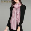 Sciarpe 2023 Nuova sciarpa da donna in lino solido Primavera e autunno inverno Pashmina Shark Foulard da donna Plus Size Fascia Stoll Sciarpa Q240326