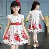 Summer Kids Girl Flower Dress 2024 Party Sleeveless Aline Princess Tight Waist Dresses 2 4 10 To 12 Years Old Cute Baby Clothes 240325