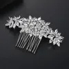 Slbridal Luxury Trendy Prong Setting Cubic Zirconia Bridal Hair Comb Weddingヘッドピースガールズジュエリーアクセサリー240311