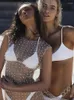 Casual jurken vrouwen sexy perspectief mesh lange vrouwelijke glinsterende diamant mouwloos strand 2024 mode zomer strandkleding