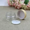 Storage Bottles 10G Clear Glass Jar/bottle Pot Wooden Shape Lid Gel/eye Cream/sample/art Nail/skin Care/essence/moisturizer Cosmetic Packing